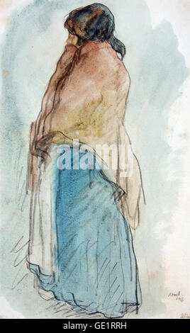 Isidre Nonell, lanceur Femme 1906 Dessin, Crayon et aquarelle sur papier. Museu Nacional d'Art de Catalunya, Barcelone, Espagne. Banque D'Images