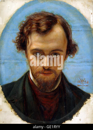 William Holman Hunt, Portrait de Dante Gabriel Rossetti à l'âge de 22 ans. 1882-1883 Huile sur panneau. Musée de Birmingham, Royaume-Uni. Banque D'Images