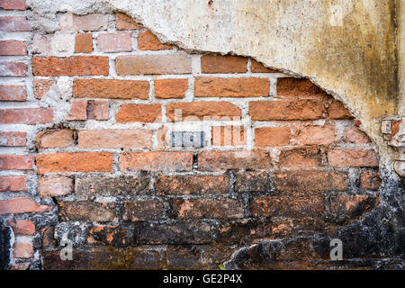 Fissures dans les murs du grunge de la vieille maison. Background Banque D'Images