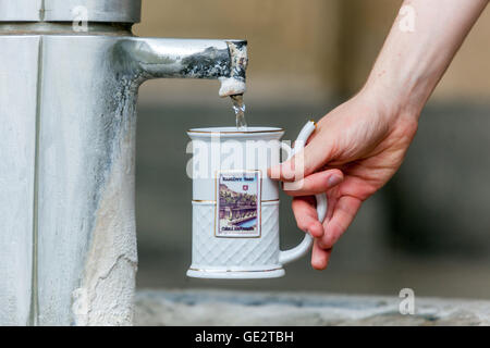 Spa pour l'eau minérale, ville thermale de Karlovy Vary, Bohême de l'Ouest, République tchèque Banque D'Images