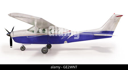 3D render : petit avion de tourisme isolated on white Banque D'Images