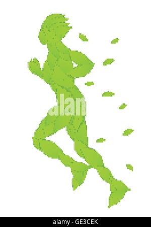 Femme formés de feuilles fond vecteur écologie Illustration de Vecteur