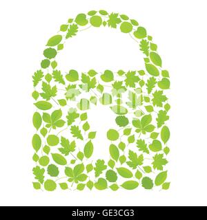 Avec cadenas le concept de base de l'écologie Illustration de Vecteur