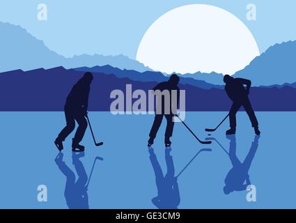 Paysage fond vecteur hockey sur glace Illustration de Vecteur