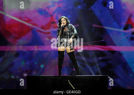 Toronto, Canada. 23 juillet, 2016. SingerDemi Lovato effectuer au Centre Air Canada au cours de l'avenir tour maintenant. Credit : EXImages/Alamy Live News Banque D'Images