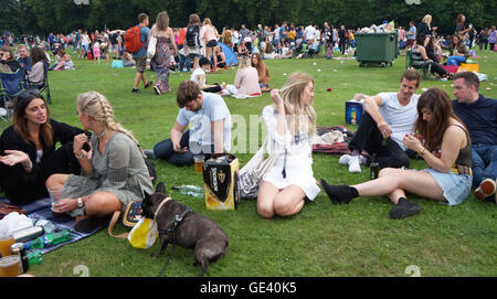 Liverpool, Royaume-Uni. 23 juillet, 2016. Les festivaliers s'amuser à Sefton Park, Liverpool pendant le Liverpool International Music Festival le samedi 23 juillet. Credit : Pak Hung Chan/Alamy Live News Banque D'Images