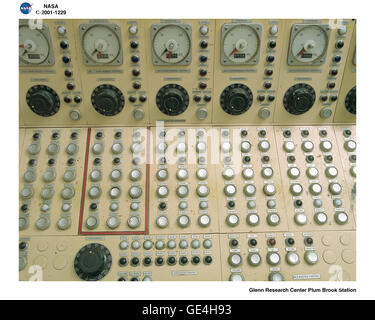 Ce gros plan du côté droit du panneau de commande dans la salle de commande du réacteur montre les commandes pour le fonctionnement manuel de la cale d'accouplement. Chaque tige possède sa propre numérotation rapide, mètre, voyants, boutons de contrôle, et scram bouton. Les boutons à l'intérieur de la place sur le côté gauche de la tige de régulation contrôlée qui pourrait activer un "junior" (une partie de scram scram n'utilisant qu'une seule tige de régulation). Il a été désigné au sein de la boîte ainsi que les opérateurs puissent trouver rapidement les boutons de commande de la tige en cas d'urgence. Le scram boutons, qui a abandonné toutes les tiges de commande de la même Banque D'Images