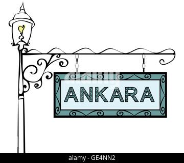 Ankara pointeur rétro lampadaire. Illustration de Vecteur