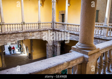 Lloctinent palace, la cour, la couronne d'Aragon, Archive, Quartier Gothique de Barcelone, Catalogne, Espagne, Europe. Banque D'Images