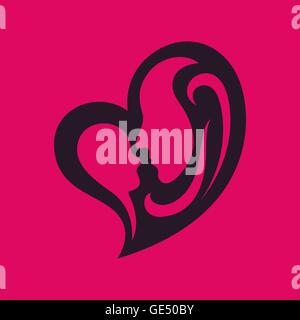 La mère et l'enfant silhouette vecteur Illustration de Vecteur