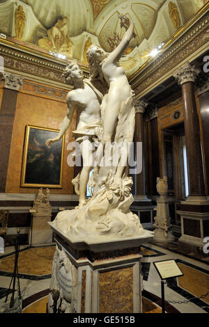 Italie, Rome, Galleria Borghese, Gian Lorenzo Bernini, sculpture en marbre d'Apollon et de Daphne (AD 1622-1625) Banque D'Images