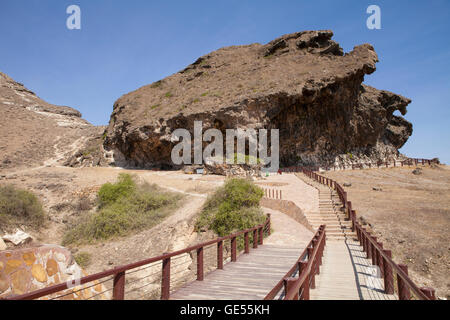 Al Mughsayl - destinations touristiques populaires dans la région de Dhofar, Oman. Banque D'Images