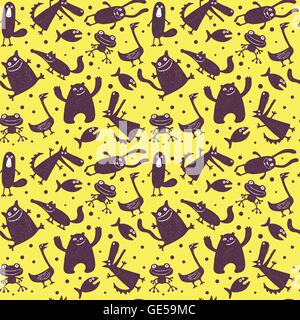 Modèle transparent avec des animaux Illustration de Vecteur