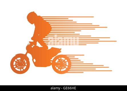 Un motard vector background trick stunt concept illustration faite de bandes Illustration de Vecteur