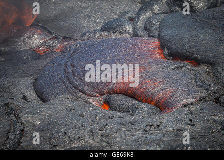 Coulée de lave, à Hawaii Volcanoes National Park Banque D'Images