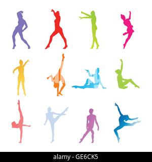 Les gymnastes sur un fond blanc vector Illustration de Vecteur