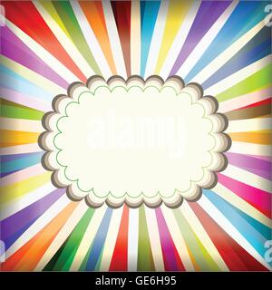 Modèle coloré Vintage rétro arrière-plan avec sun burst pour poster Illustration de Vecteur