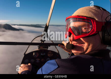 Un pilote de micro-lumière au Zimbabwe. Banque D'Images