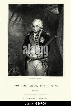 Portrait de l'amiral John Jervis, 1 Comte de St Vincent. Jervis servis tout au long de la deuxième moitié du 18e siècle et en t Banque D'Images