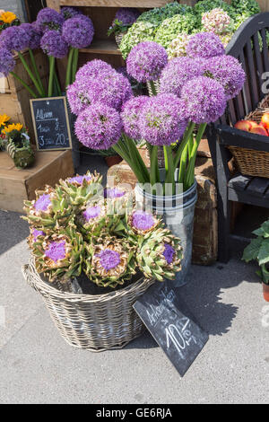 Le marché des fleurs en train de Lucerne, Suisse Banque D'Images