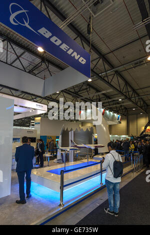 BERLIN, ALLEMAGNE - 01 juin 2016 : Le stand de la société Boeing. Exposition salon ILA à 2016. Banque D'Images