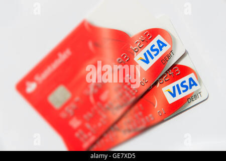 Détail d'une carte de débit bancaire Visa Banque D'Images