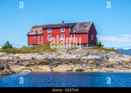 Simonbua, ancien village de pêcheurs Henningsvær rorbu, Lofoten, Norvège Banque D'Images