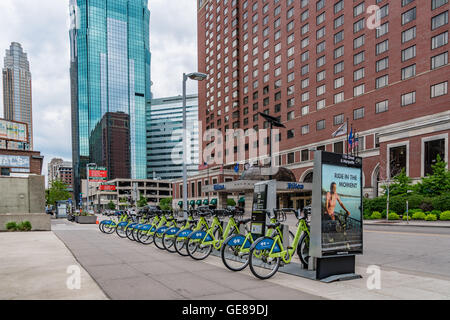 Belle Balade Minneapolis - Station Vélo partagé Banque D'Images