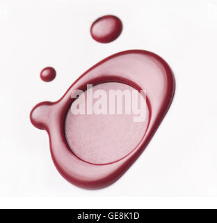 Vue perspective horizontale d'un sceau rouge isolé sur blanc cire Banque D'Images