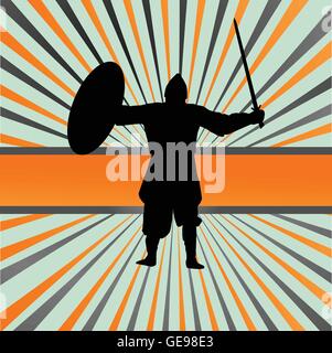 Chevalier médiéval, guerrier vector concept d'arrière-plan Illustration de Vecteur