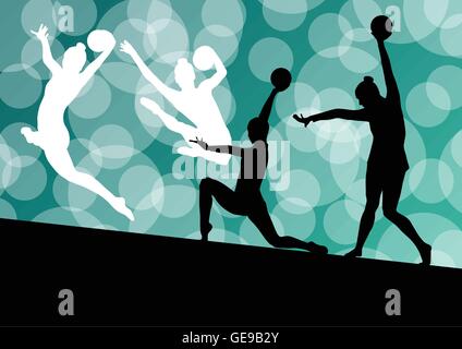 Balle de gymnastique rythmique femme avec vector abstract background concept Illustration de Vecteur