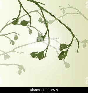 Les bourgeons vert de la direction générale de l'environnement écologie printemps vintage background vector illustration nouveau concept de démarrage Illustration de Vecteur