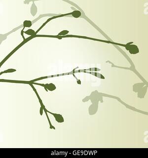 Les bourgeons vert de la direction générale de l'environnement écologie printemps vintage background vector illustration nouveau concept de démarrage Illustration de Vecteur