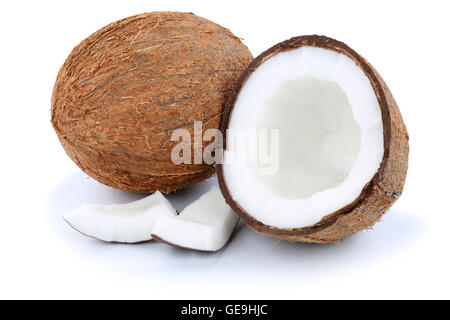 Coco coco fruits fruits frais isolé sur fond blanc Banque D'Images