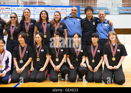 Centre sportif général Adachi, Tokyo, Japon. 24 juillet, 2016. Un groupe de l'équipe du Japon (JPN), le 24 juillet 2016 - Japon 2016 : Goalball Goalball Championnats Para Women's Award cérémonie au Centre sportif général Adachi, Tokyo, Japon. © AFLO SPORT/Alamy Live News Banque D'Images