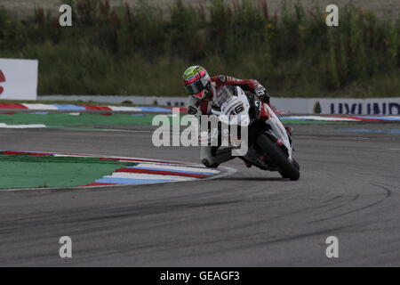 Tommy Bridewell équitation dans les tours de qualification de l'assurance-MCE Superbike Championship à Thruxton 23 juillet 2016. Banque D'Images