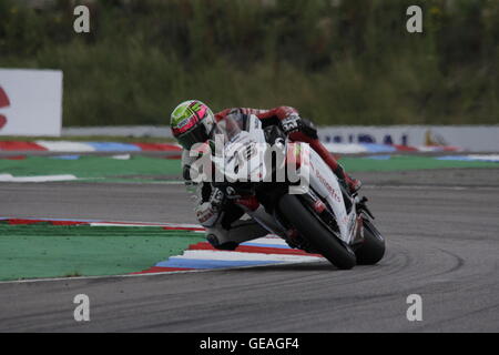 Tommy Bridewell équitation dans les tours de qualification de l'assurance-MCE Superbike Championship à Thruxton 23 juillet 2016. Banque D'Images