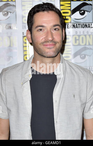 San Diego, USA. 23 juillet, 2016. Tom Ellis à un photocall pour série TV 'Lucifer' lors de la Comic-Con 2016 de San Diego International à l'hôtel Hilton Bayfront Hotel. San Diego, 23.07.2016 | Verwendung weltweit/alliance Photo © dpa/Alamy Live News Banque D'Images