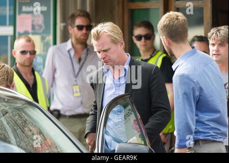 La gare de Swanage, Dorset, UK. 25 juillet 2016. Le tournage de Dunkerque (Bogeda Bay) à la station de Swanage dans le Dorset. Réalisateur du film Christopher Nolan. Photo de Graham Hunt/Alamy Live News Banque D'Images