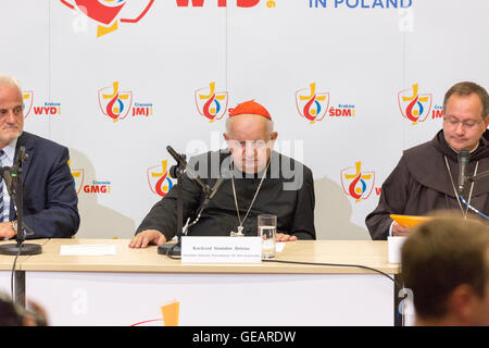 Cracovie, Pologne. Le 25 juillet, 2016. Photos de la première conférence de presse de la Journée mondiale de la Jeunesse 2016 à Cracovie, Pologne 2016 Credit : Lorenzo Bossi/Alamy Live News Banque D'Images