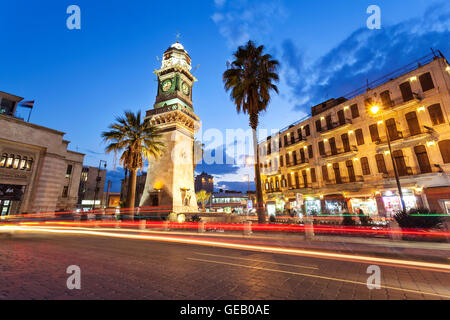 La Syrie, Alep, Bab al-Faraj clock tower Banque D'Images