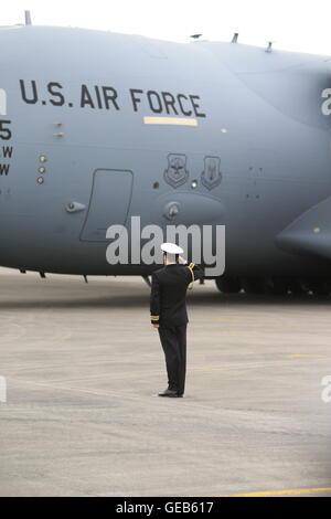 Le Boeing C-17 Globemaster III est un grand avion de transport militaire. Il a été développé pour l'United States Air Force (USAF) Banque D'Images