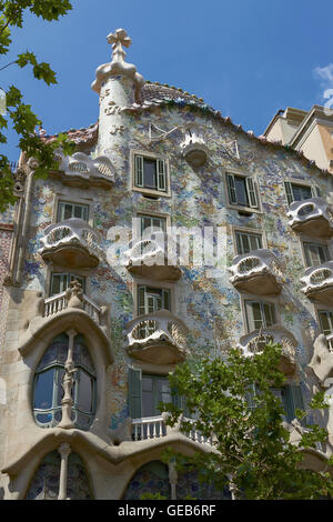 Casa Batllo est un chef-d'oeuvre du modernisme par l'architecte Antoni Gaudi à Eixample, à Barcel Banque D'Images
