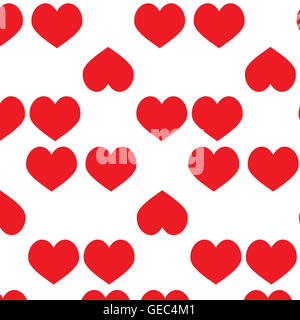 Rouge motif coeurs transparente. Cœur historique et forme de coeur sur fond blanc. Vector illustration Banque D'Images