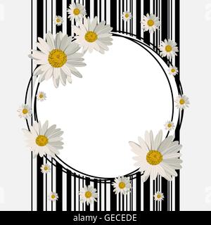 Forme arrondie avec daisies Illustration de Vecteur