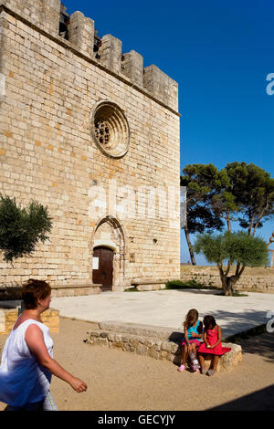 L' Escala. Sant Martí d'Empúries Église. Costa Brava. Province de Gérone. La Catalogne. Espagne Banque D'Images