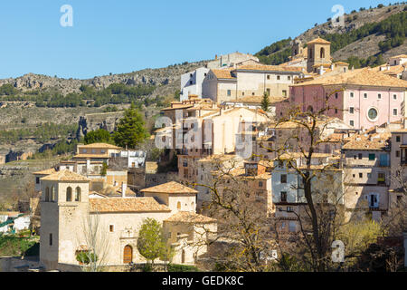 Vue aérienne de la ville monumentale de Cuenca, Espagne Banque D'Images