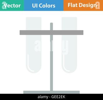 Flacons de laboratoire rattaché à l'icône de stand. Télévision couleur design. Vector illustration. Illustration de Vecteur