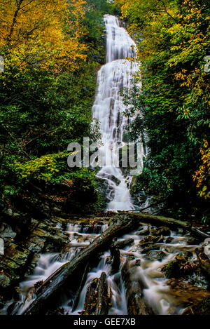 Couleur d'automne aux chutes d'eau de Mingo en Caroline du Nord, chutes américaines pittoresques automne, forêt US enchantés paysage forestier US Banque D'Images
