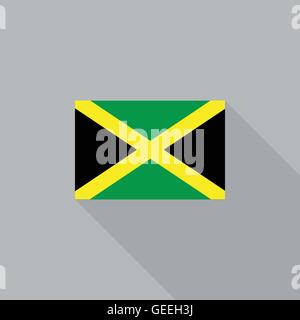 Drapeau Jamaïque modèle plat vector illustration Illustration de Vecteur